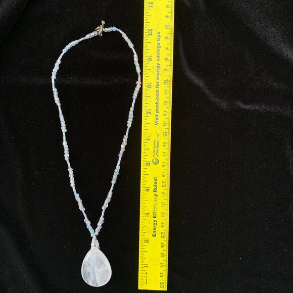 Rose Quartz Pendant Beaded Necklace - Picture 1 of 2